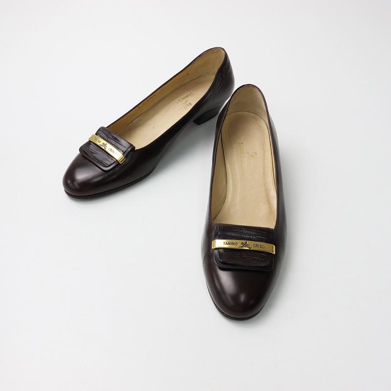 極美品 イタリア製 タニノクリスチー TANINO ロゴメタルプレート 
