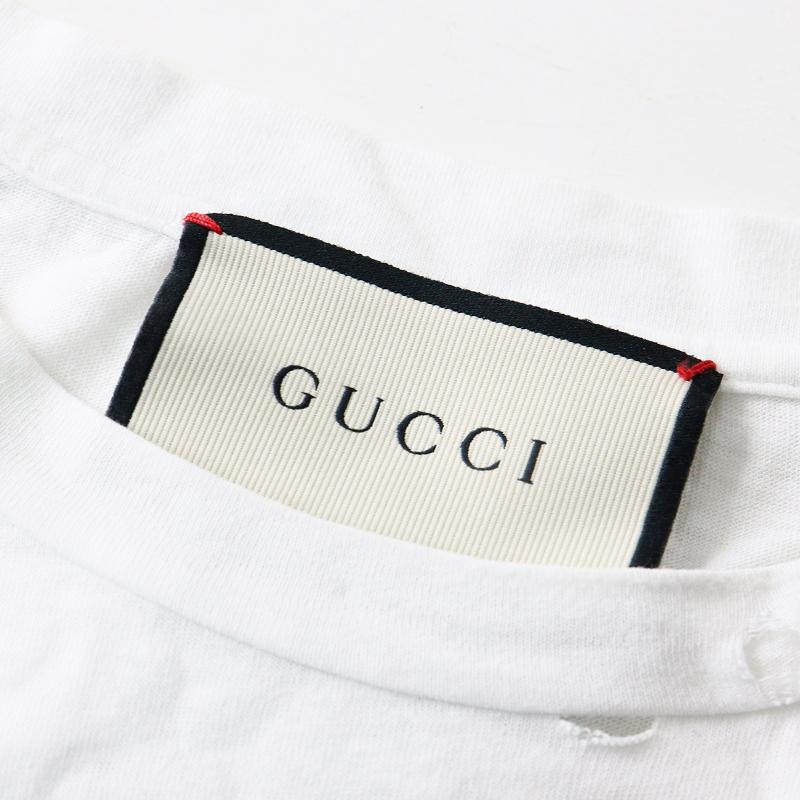 GUCCI JPタグ グッチ ロゴ オーバーサイズ ダメージ加工 Tシャツ GUCCI JPタグ グッチ ロゴ オーバーサイズ ダメージ加工 Tシャツ