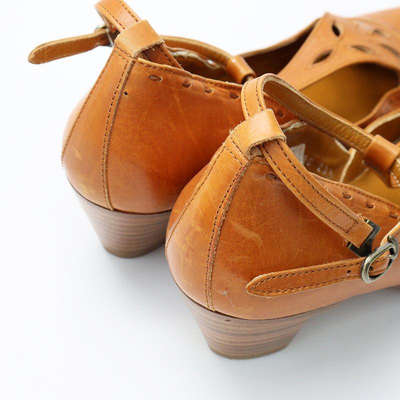 プリュスバイショセ plus by chausser Tストラップ レザー 