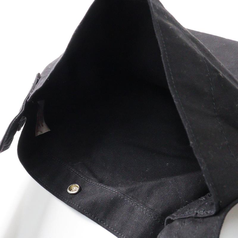 美品 スレッドライン THREAD-LINE 松野屋 コットンキャンバス ショルダーバッグ /ブラック 黒 肩掛け【2400014064506】 スプリングセール】美品 スレッドライン THREAD-LINE 松野屋 コットン