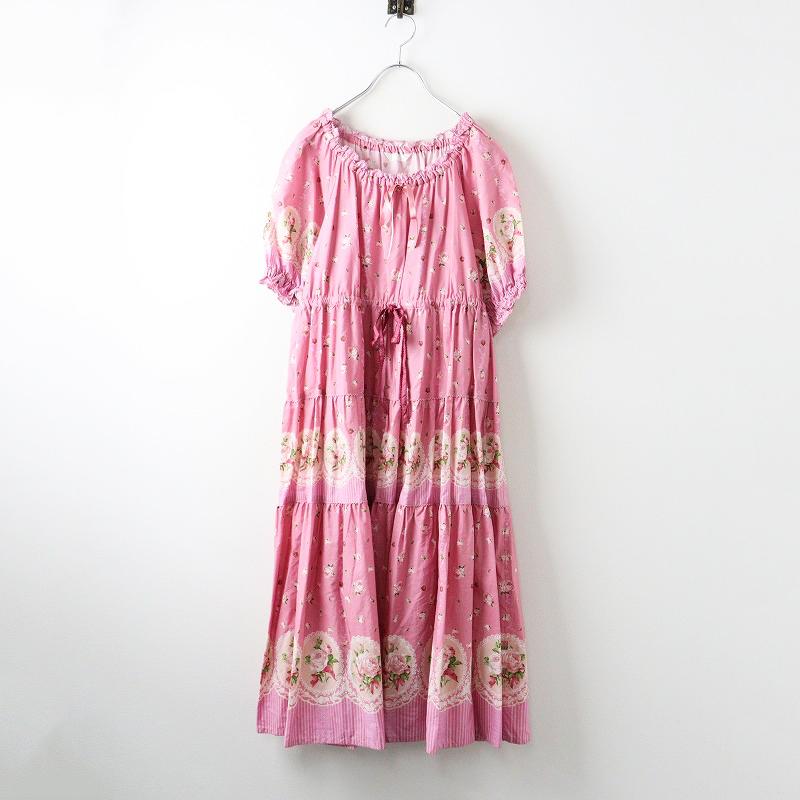 美品 2021SS ピンクハウス PINK HOUSE ローズガーデナープリント  