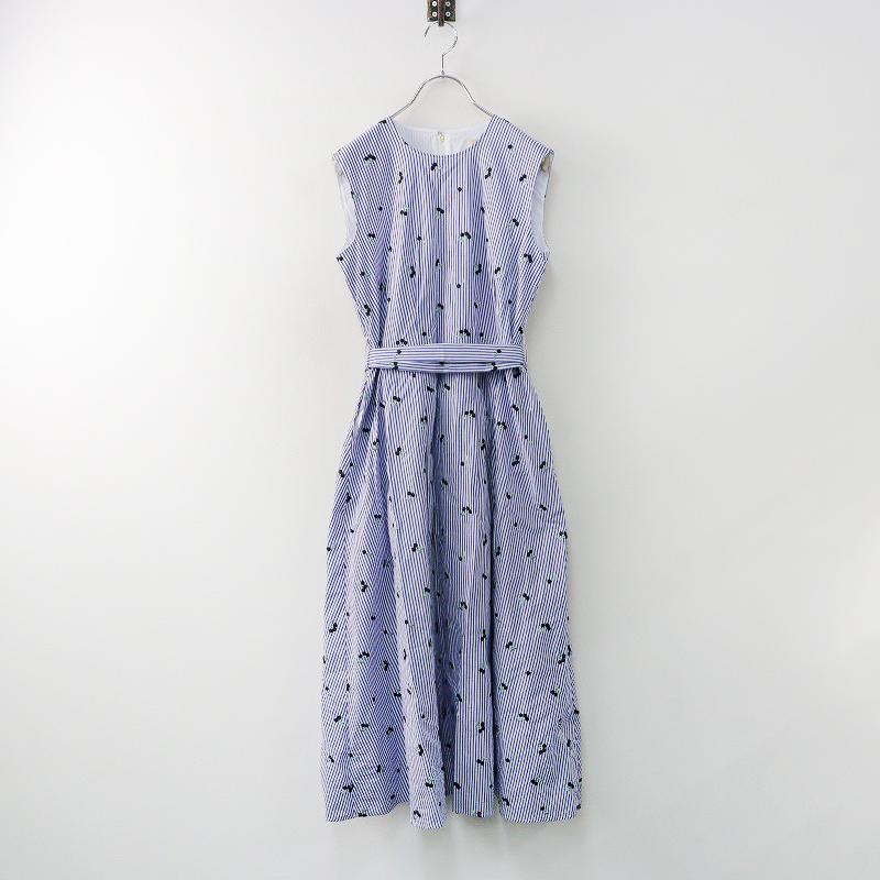 2024SS ローズティアラ Rose Tiara チェリー刺繍ワンピース 38/ブルー  