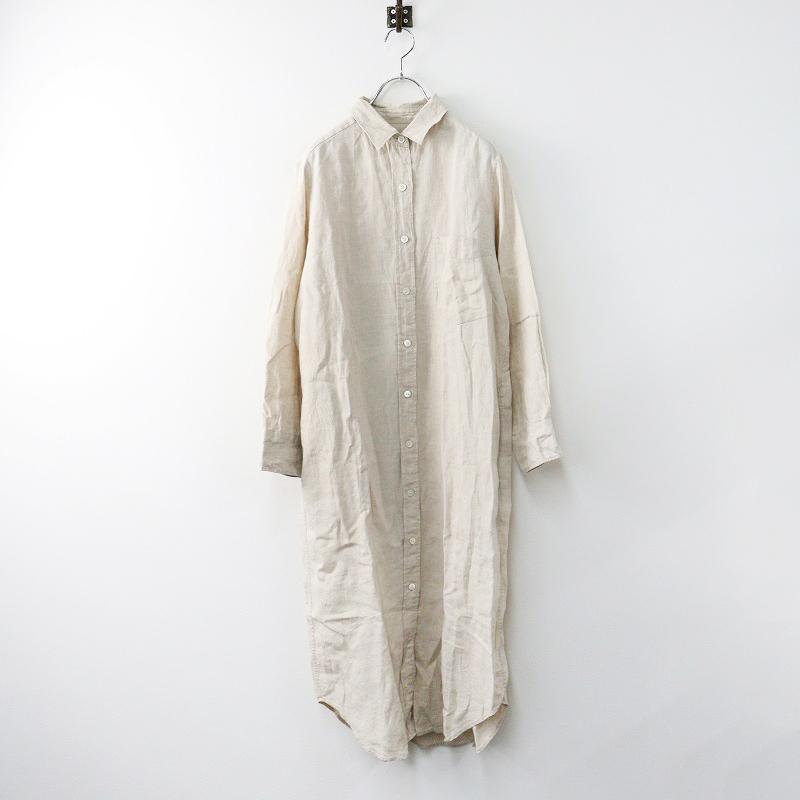 美品 プラージュ Plage リネン シャツワンピース 36/ベージュ ドレス  