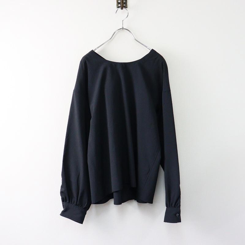 レリル lelill タイプライターフレアブラウス 38/ネイビー カットソー Ｖネック ギャザー プルオーバー 長袖 【2400014085358】 スプリングセール】レリル lelill タイプライターフレアブラウス 38