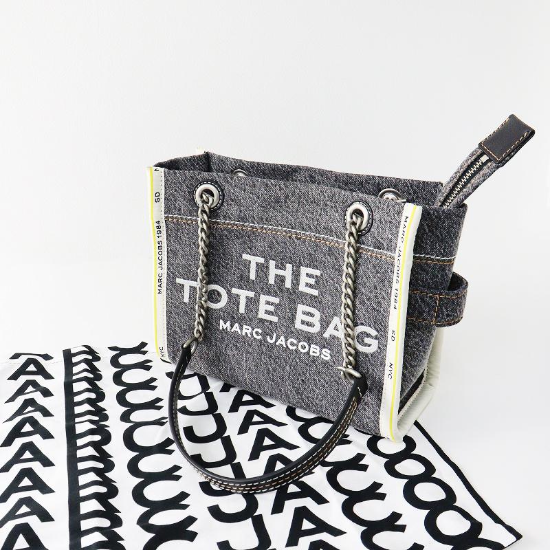 極美品 マークジェイコブス MARC JACOBS THE DENIM CHAIN SMALL TOTE 