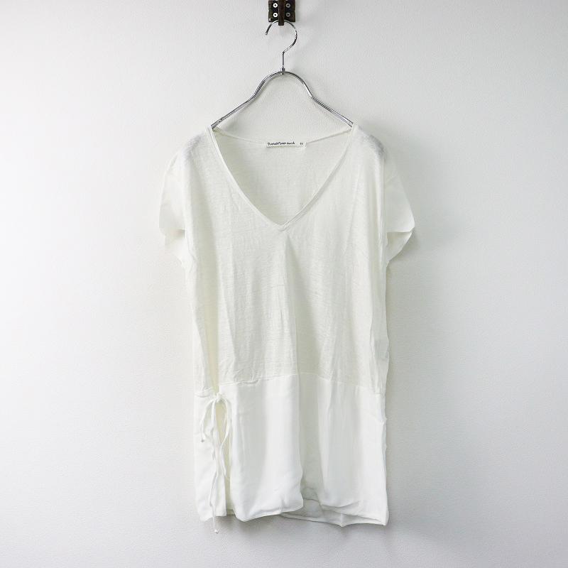 美品 トランジットパーサッチ TRANSIT PAR SUCH リネン切替 Vネック  