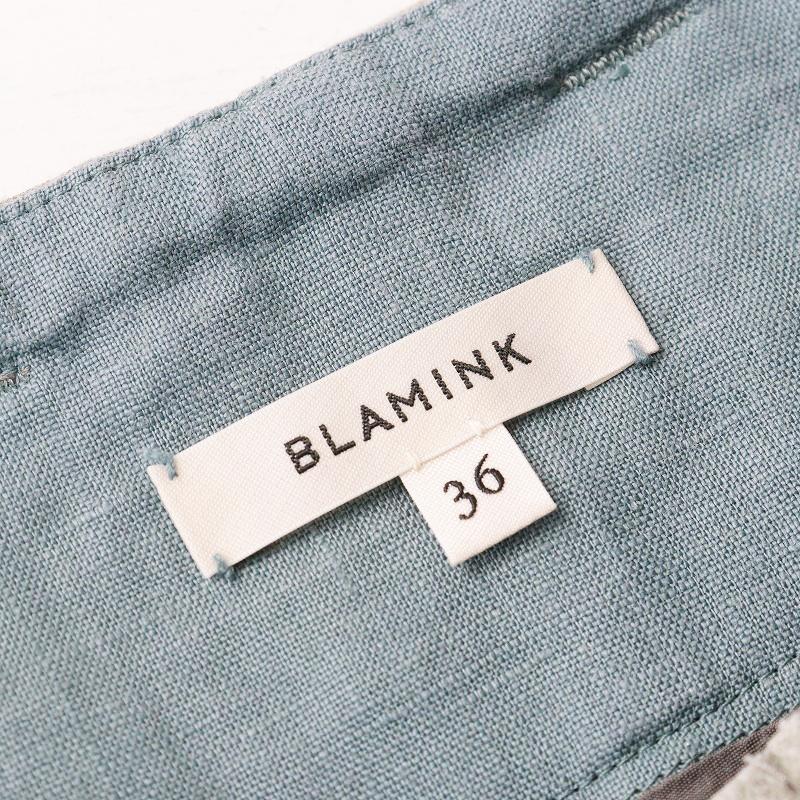 美品 ブラミンク BLAMINK 染色加工 リネン 裾ボタン テーパード 美品 ブラミンク BLAMINK 染色加工 リネン 裾ボタン テーパード
