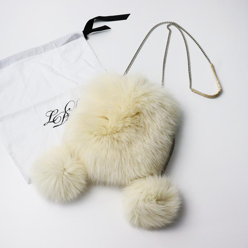 ラドロー ショルダーバッグ ファー フォックスファー ベージュ LUDLOW - 正規品 ラドローLUDLOWフォックスファーバッグ ベージュ