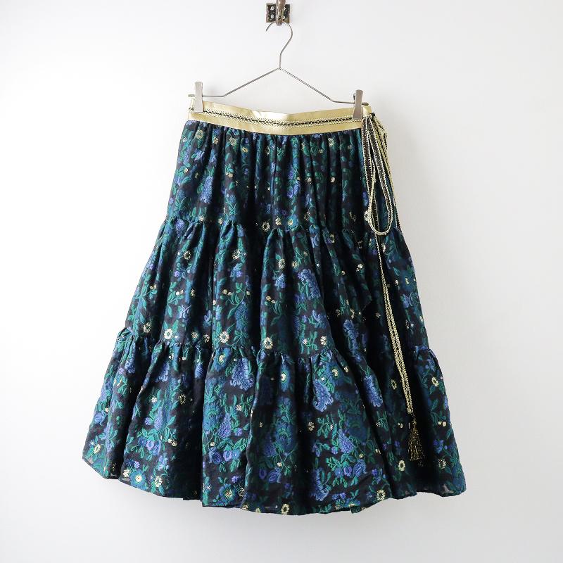 2021SS ロイスクレヨン Lois CRAYON フラワー刺繍 ボリューム フレア 