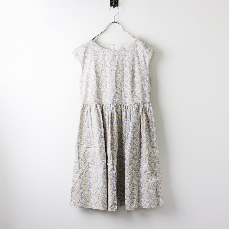 美品 アナトリエ anatelier リバティプリントワンピース 38/ホワイト  