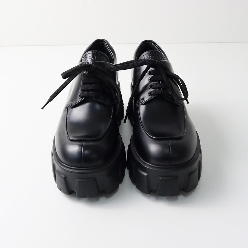 PRADA 美品 イタリア製 プラダ 708 モノリス ブラッシュドレザー 
