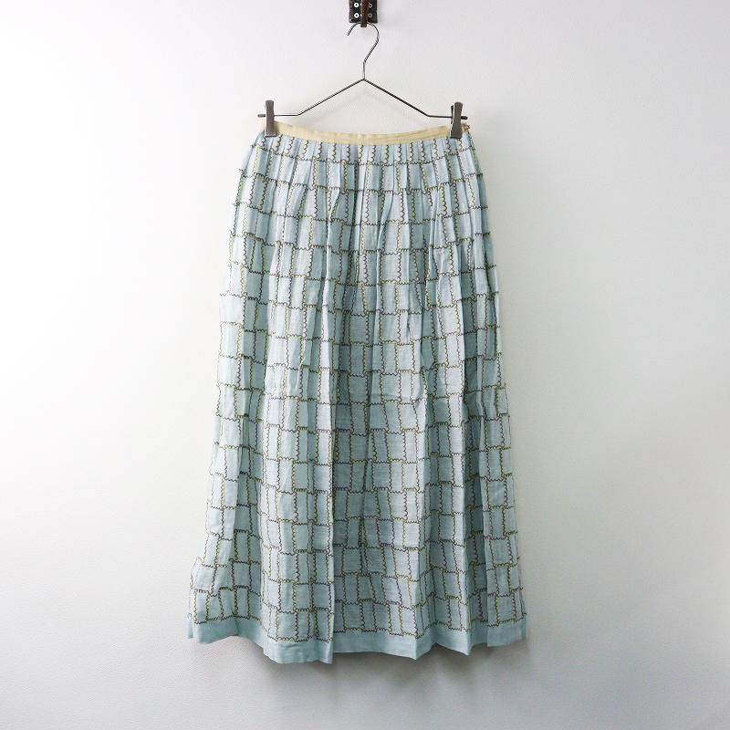 mina perhonen 美品 ミナペルホネン cloud net 総柄刺繍 リネン 