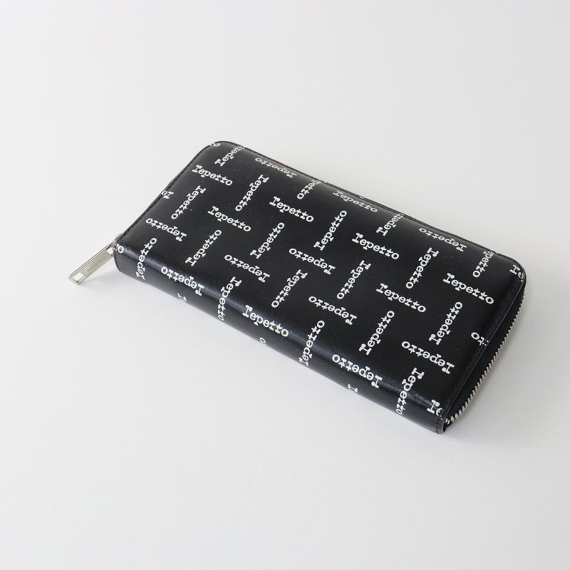 定価4.7万 レペット repetto PORTEFEUILLE ZIPPE カーフスキン ロゴ ロングウォレット/■ブラック ノアール 長財布【2400014330168】 repetto（レペット） 定価4.7万 repetto PORTEFEUILLE ZIPPE カーフ