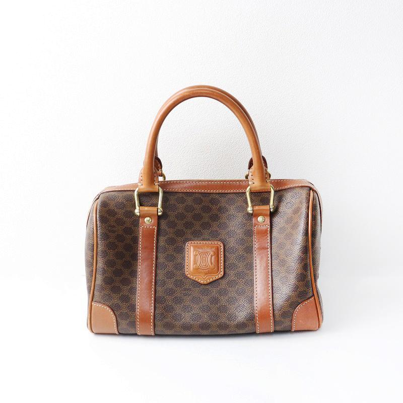 CELINE 良品 VINTAGE セリーヌ マカダム ミニボストンバッグ PVCX  