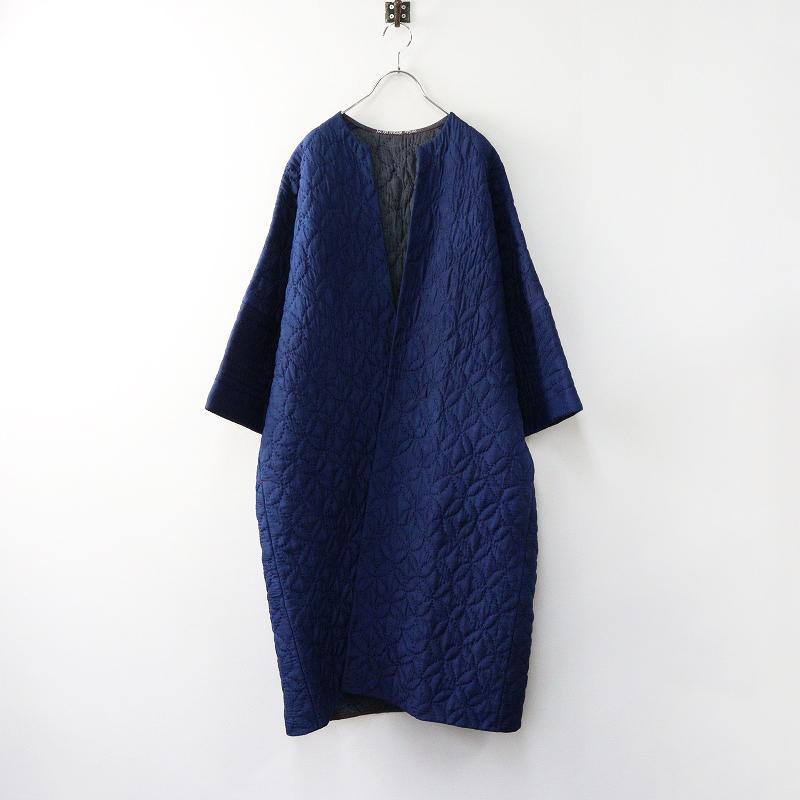 【極美品】45R 藍染 コットン ドレス ペーズリー ロングスリーブ 極美品】45R 藍染 コットン ドレス ペーズリー ロングスリーブ