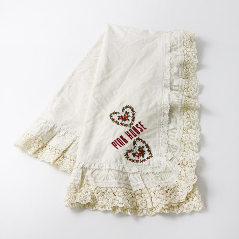 極美品 ピンクハウス PINK HOUSE Rambling Hearts刺繍ストール