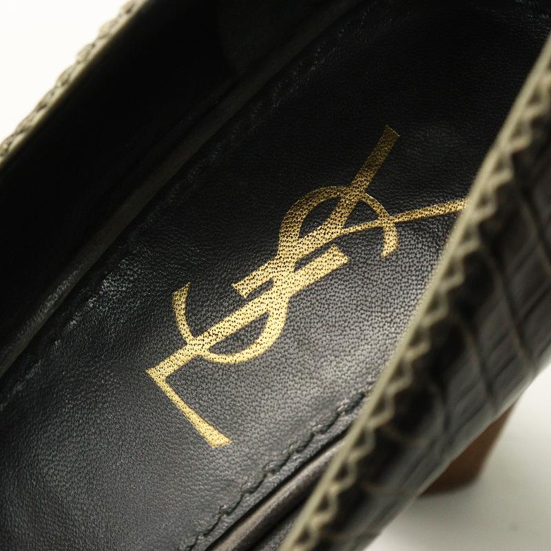 Yves Saint Laurent（イヴ・サンローラン） YSL クロコ型押し ポイン 