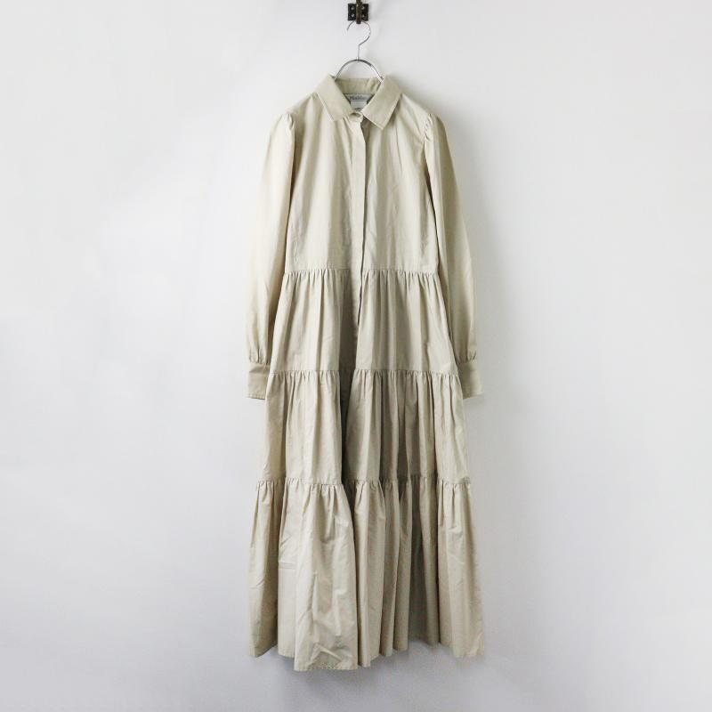 マックスマーラ ワンピース カシュクール ドレープ 茶 Max Mara 白タグ