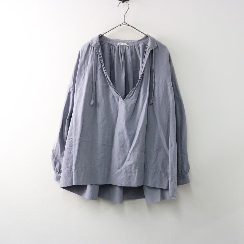 TOUJOURS（トゥジュー） ギャザーワイドブラウス F/グレー トップス V