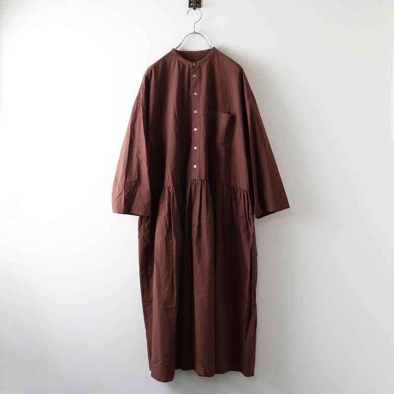 nest Robe ネストローブ コットンラミー切替シャツワンピース クリーム 2021AW ネストローブ nest Robe コットンラミー切替シャツ