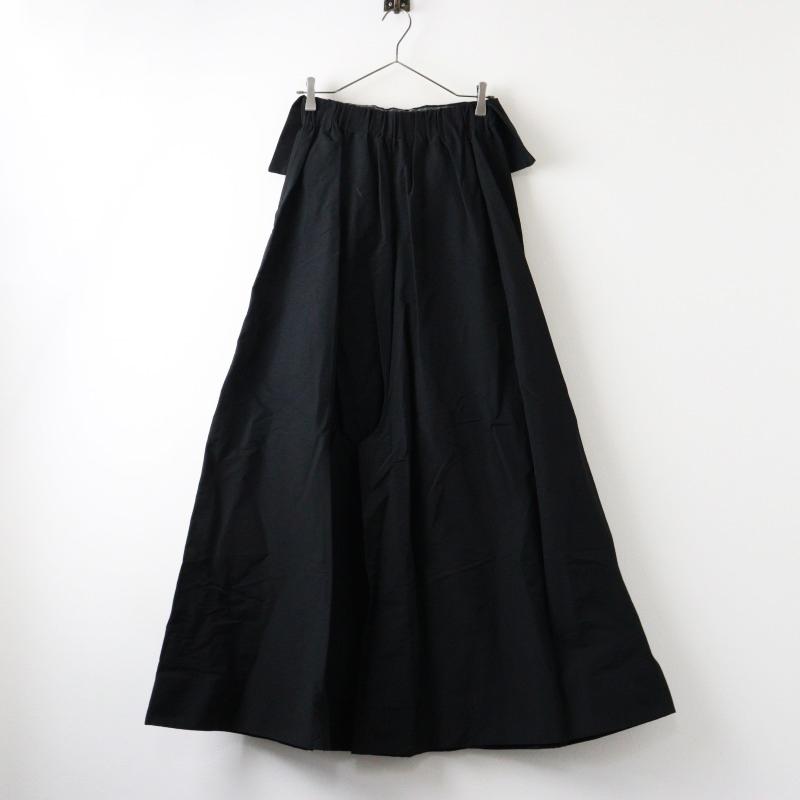 美品 マチャット MACHATT コットンナイロンワイドパンツ/ブラック 