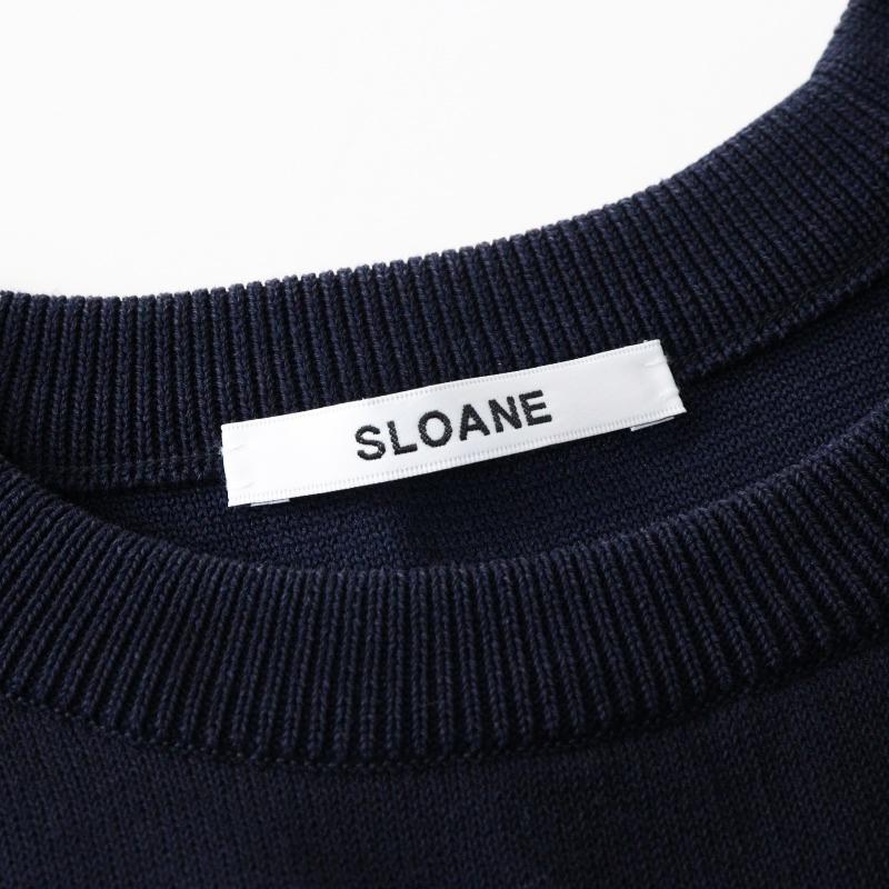 スローン SLOANE コットン 半袖 ニット ワンピース 1/ネイビー