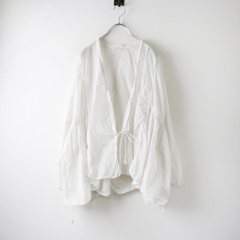 TOUJOURS トゥジュー コットンカシュクールギャザーブラウス F  