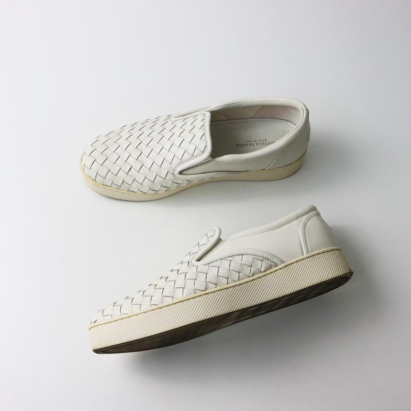 ボッテガヴェネタ BOTTEGA VENETA レザー イントレチャート スリッポン 