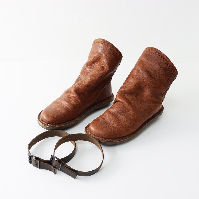 【美品】trippen bomb トリッペン ボム 36レザーブラウン trippen トリッペン BOMB ベルト付きレザーショートブーツ 36