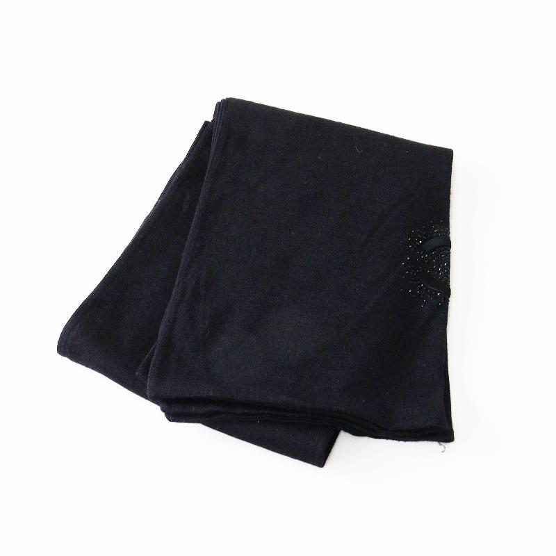 CHANEL（シャネル） ココマーク カシミヤシルクストール＼ブラック