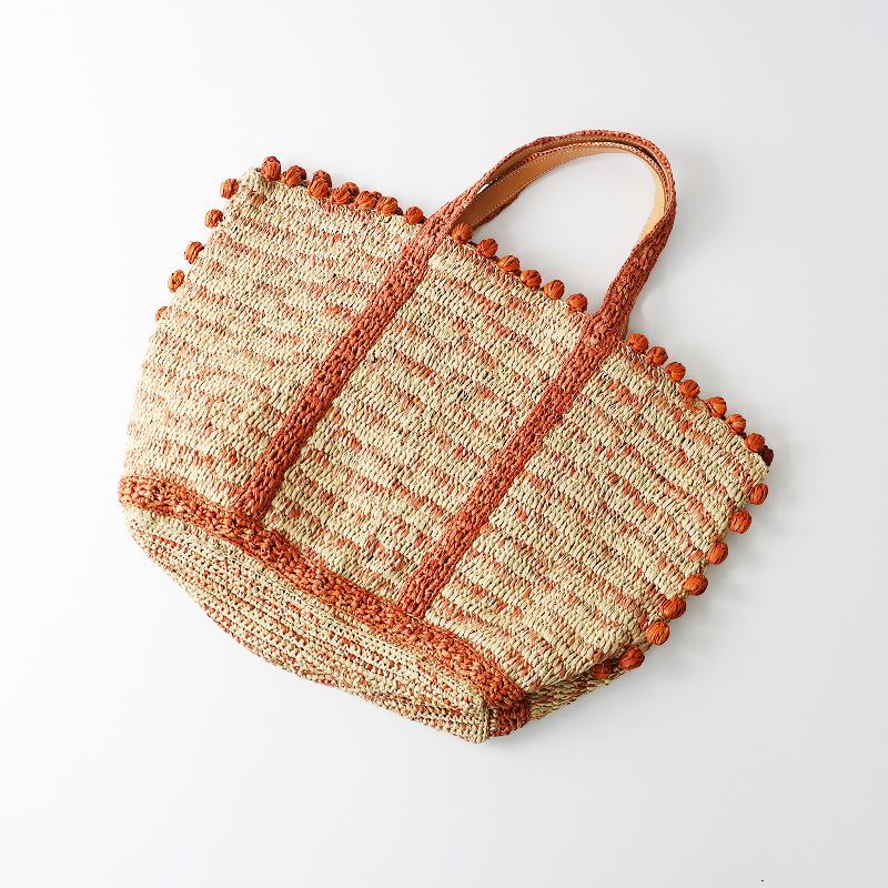 美品 ヴァネッサブリューノ vanessabruno ラフィアトートバッグ