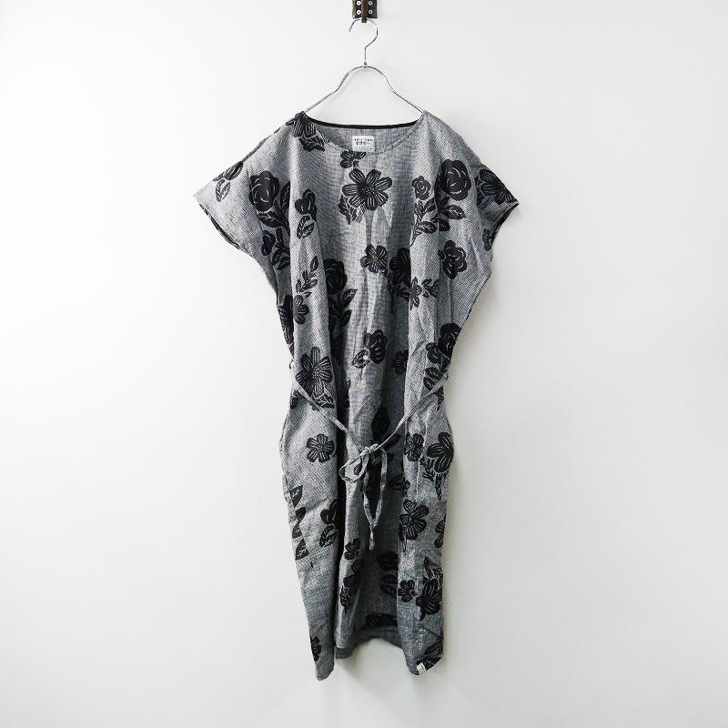 sousou貫頭衣ワンピース ソウソウ 貫頭衣 高島縮長方形衣 菊づくし 清風