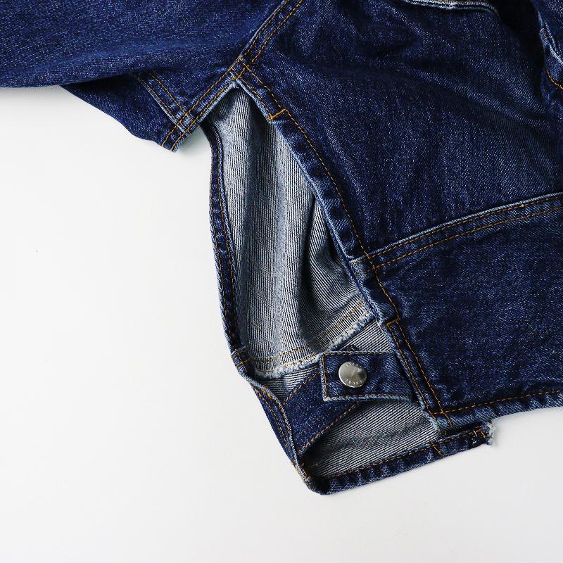 sacai 美品 2024SS サカイ クロップドデニムブルゾン 2｜ネイビー