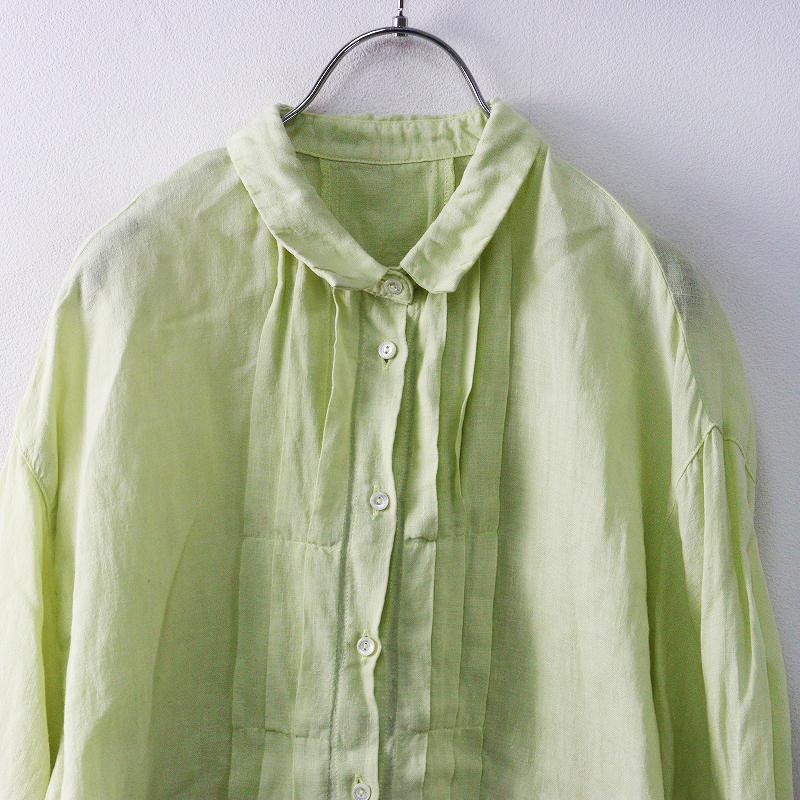 2024SS ネストローブ nest Robe リネン近江晒タックフレアシャツ F