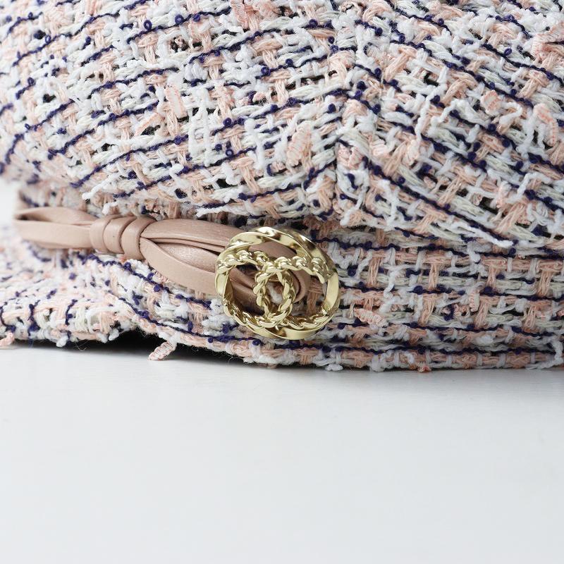 CHANEL ツィード　キャスケット 24SS新作♪】CHANEL コットン ツイード キャップ キャスケット