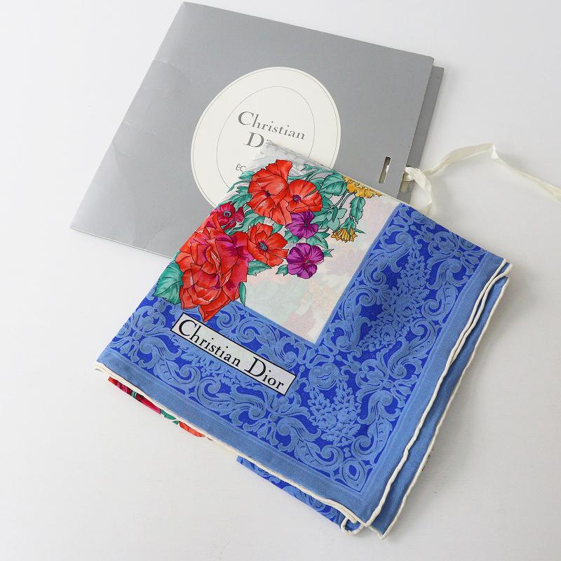 美品 クリスチャンディオール Christian Dior フラワープリント シルク