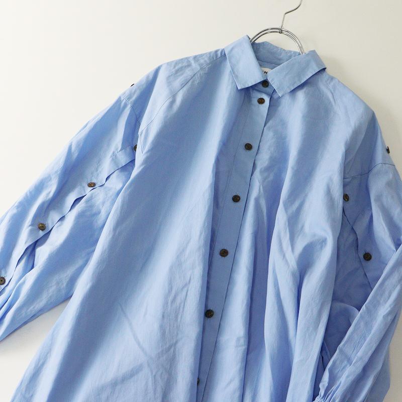 2025AW エンフォルド ENFOLD A-LINE DRESS 36＼ライトブルー SoftタイプライターAラインドレス ワンピース【2400014650488】の画像