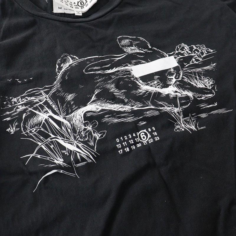 イタリア製 エムエムシックス MM6 メゾンマルジェラ Maison Margiela ラビットプリント ダメージ Tシャツ M｜スミクロ【2400014662191】 MM6 イタリア製 エムエムシックス メゾンマルジェラ Maison Margiela