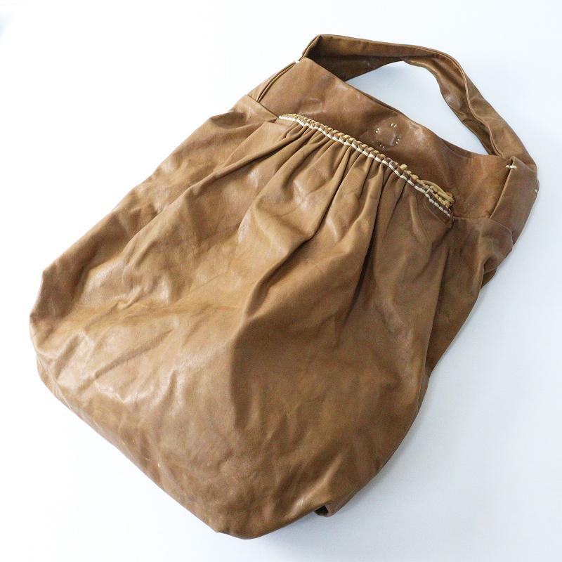 大容量 エバゴス ebagos かごポケット付 ソフトレザーワンショルダー