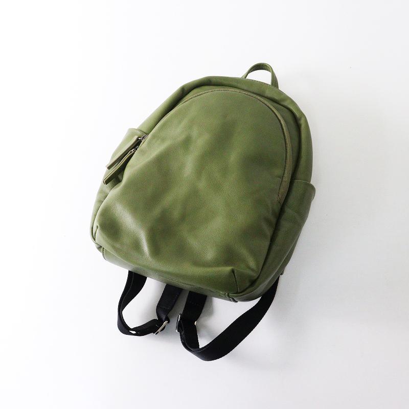 未使用 ボックス21 box21 本革リュックサック ｜グリーン デイパック