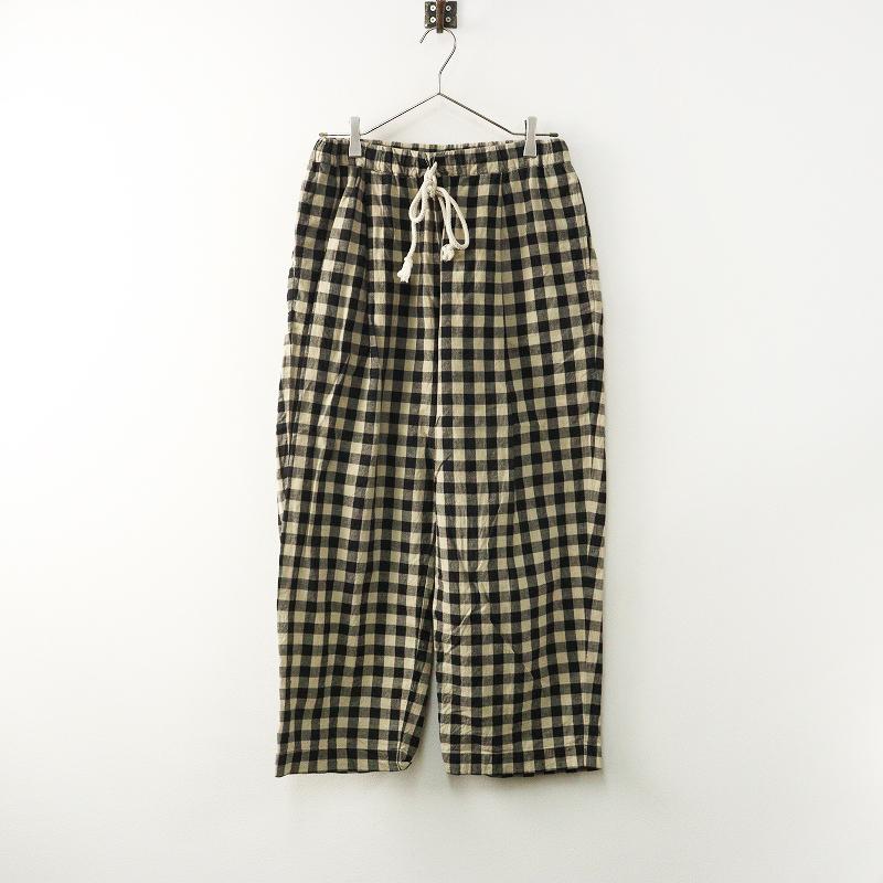 2023SS ネストローブ nest Robe ギンガムテーパードパンツ F‖ブラック