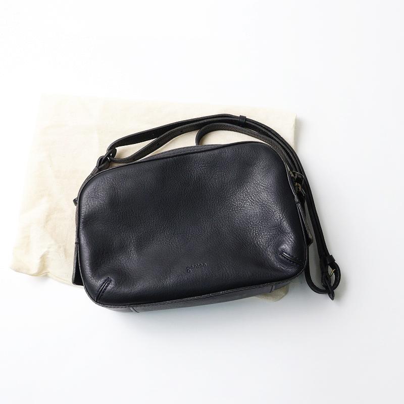 美品 ゲンテン genten トスカ BOX型 レザーミニショルダーバッグ