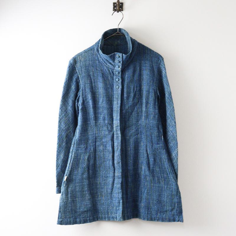 うさとの服　トップス　ショートジャケット　藍染め　手織り　七分袖 うさとの服＊七分袖トップス 草木染 &藍染 うさと USAATO 手織り 天然