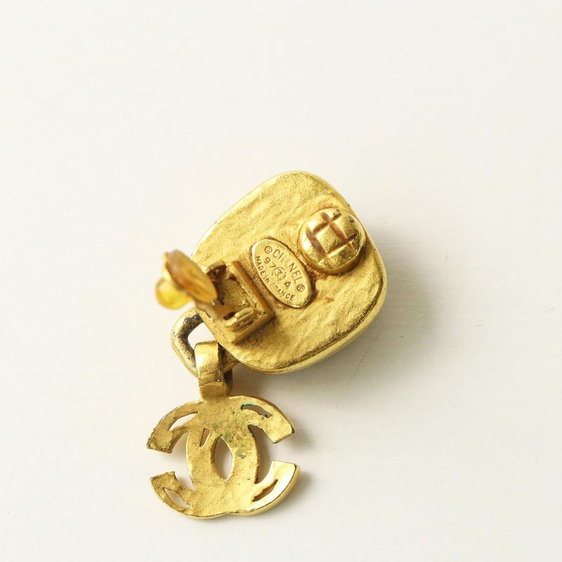 ヴィンテージ シャネル vintage CHANEL ストーン ココマーク イヤリング ｜ゴールド モチーフ【2400014786804】