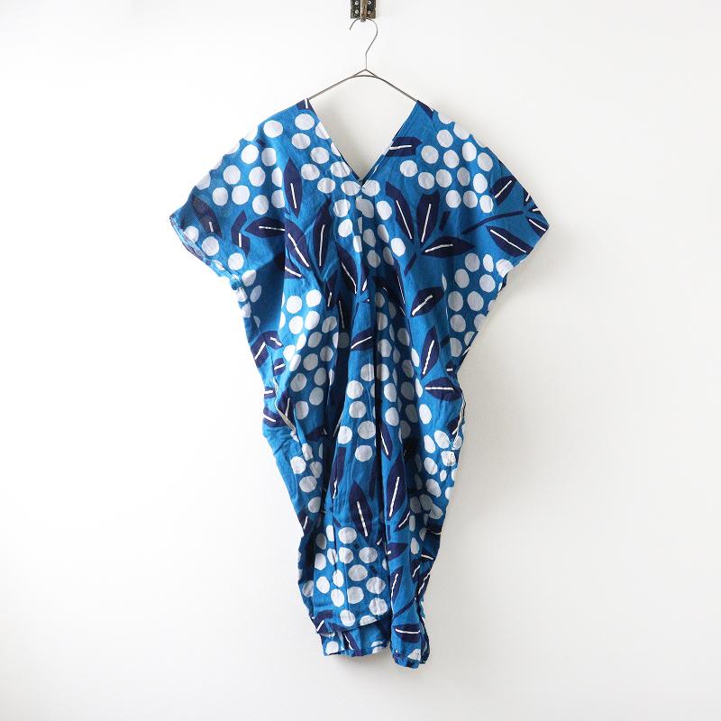 ソウソウ SOU SOU 京都 知多木綿 貫頭衣 長方形衣 南天竹 青┃日本製 和服 和柄 ワンピース【2400014789188】｜ブランド古着 買取販売 TRESOR