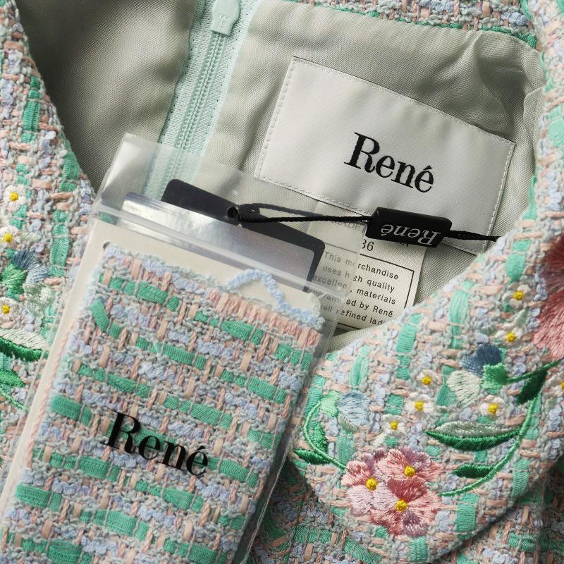 良品 定価154000円 2023年 ルネ Rene 襟フラワー刺繍 ノースリーブ 