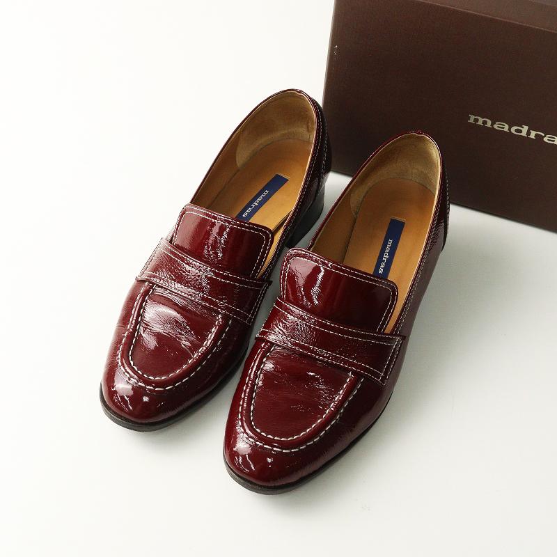 美品 マドラス madras パテントレザー ローファー 23cm｜レッド 