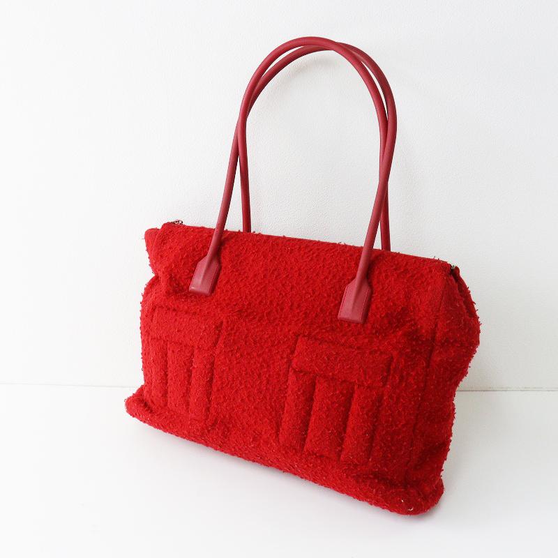miu miu（ミュウミュウ） 90s Archive MIUMIU MELTON SQUARE BAG ｜RED