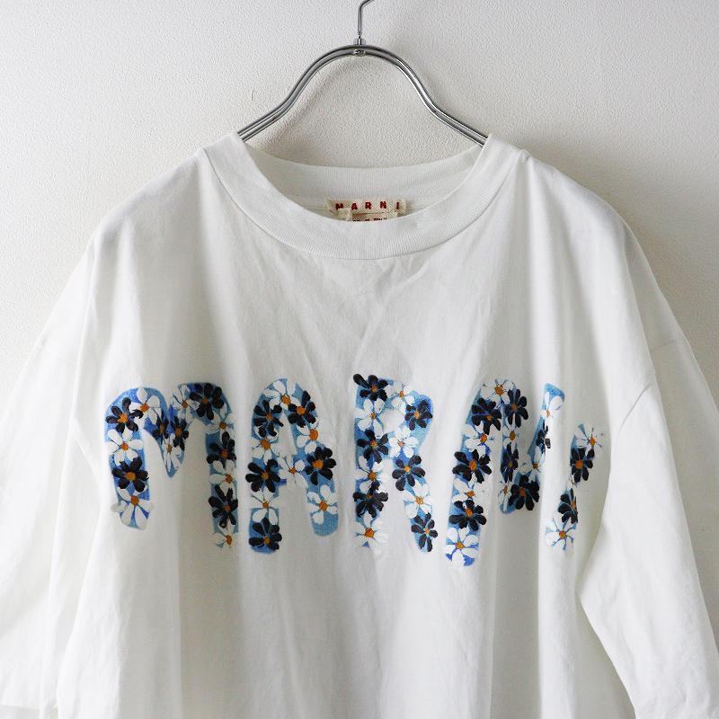 イタリア製 マルニ MARNI デイジープリント Tシャツ 36｜ホワイト トップス カットソー オーバーサイズ ブラウス【2400014866285】 MARNI（マルニ） イタリア製 デイジープリント Tシャツ 36｜ホワイト