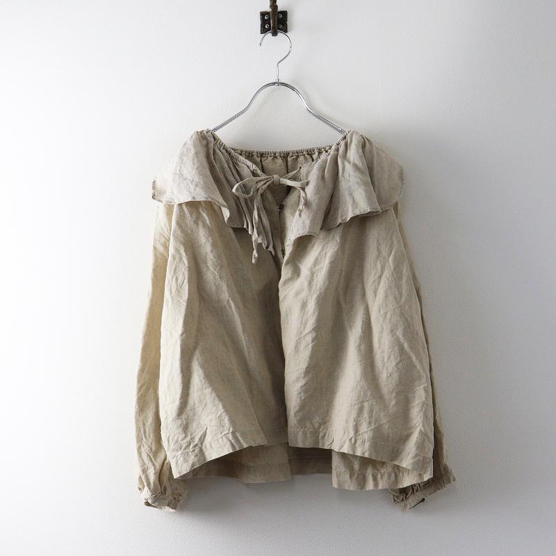 2023AW ネストローブ nest Robe ブラックリネンラッフルブラウス F 